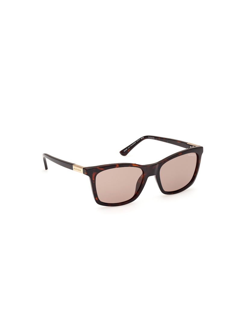 SKECHERS Women's Square Shape  Sunglasses SE636052H54 Lens Size: 54 Millimeter - Dark Havana - Image 3